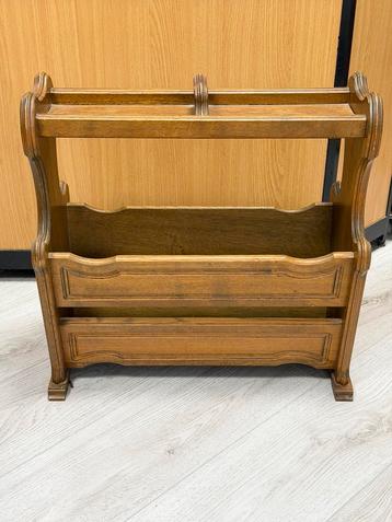Vintage hout Houten tijdschriftenrek krantenbak lectuurbak beschikbaar voor biedingen