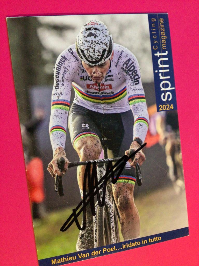 Wielerkaart wk 2024 team alpecin  mathieu van der poel signe, Verzenden, Zo goed als nieuw