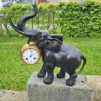 Superbe sculpture animalière en bronze avec horloge ancienne, Antiquités & Art, Bronze, Enlèvement ou Envoi