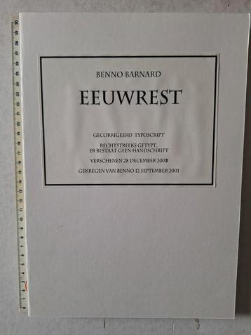 uniek typoscript van Benno Barnard "Eeuwrest" uit 2000 beschikbaar voor biedingen