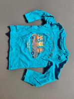 blauwe longsleef, t-shirt met beer, vos, wasbeer, CA, 98, Ophalen of Verzenden, Zo goed als nieuw