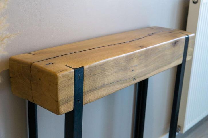 Consolemeubilair gemaakt van oude eikenhouten balken, Huis en Inrichting, Tafels | Sidetables, Nieuw, Eikenhout, Ophalen of Verzenden