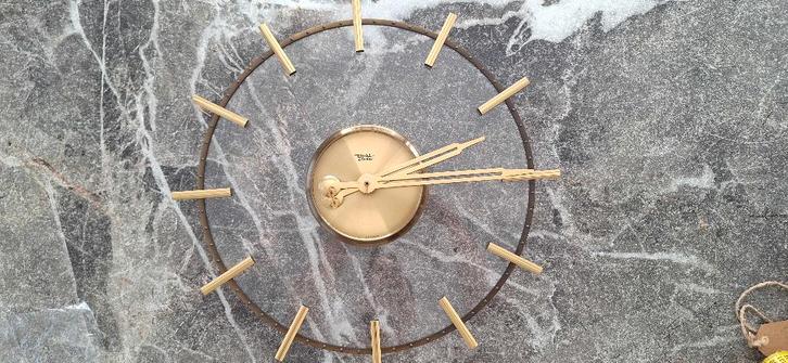 Klok Diehl Electro - grote klok - goud en doorzichtig, Antiquités & Art, Antiquités | Horloges, Enlèvement ou Envoi