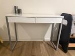 Sidetable / bureau wit met 2 lades, Huis en Inrichting, Ophalen, Gebruikt, 100 tot 150 cm, 25 tot 50 cm