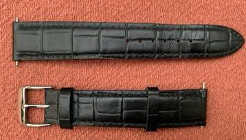 Horlogeband leder zwart (18mm) beschikbaar voor biedingen