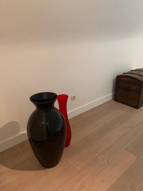 Vintage Glazen Vazen, Huis en Inrichting, Woonaccessoires | Vazen, Zo goed als nieuw, Zwart, Ophalen
