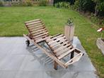 Ligzetel teak, Tuin en Terras, Ophalen, Gebruikt, Verstelbaar