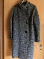 Long manteau d'hiver en laine avec col chaud et boutons. mt., Comme neuf, Noir, Taille 38/40 (M), Enlèvement ou Envoi