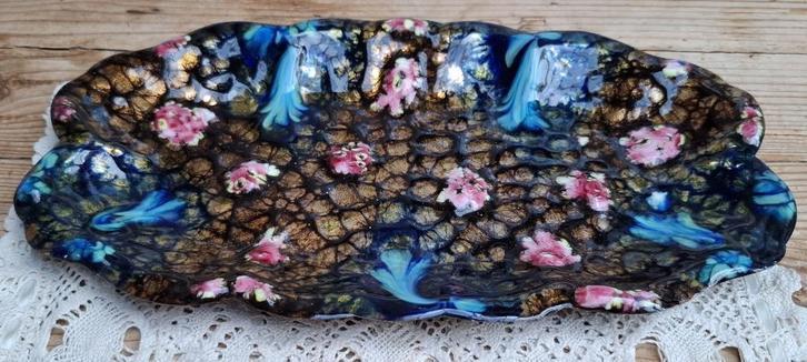 Frans brocante geëmailleerd schaaltje / vide poche, Antiek en Kunst, Antiek | Email, Ophalen of Verzenden