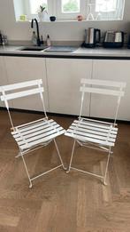 2 metalen terrasstoelen, Ophalen of Verzenden, Gebruikt