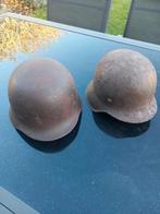 2 Duitse Helmen WO2 compleet,  origineel, Verzamelen, Ophalen of Verzenden