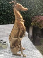 statig honden beeld windhond whippet greyhound goud kleur, Antiek en Kunst, Ophalen of Verzenden