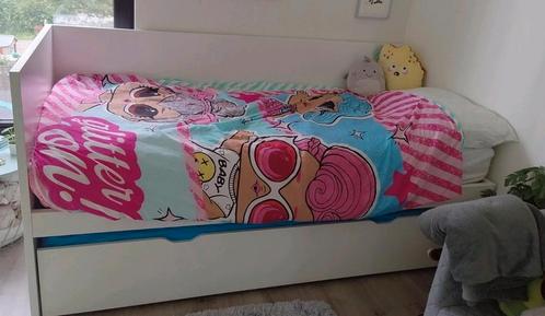 Eenpersoonsbed met matraslade + 2 degelijke matrassen, Kinderen en Baby's, Kinderkamer | Bedden, Gebruikt, 180 cm of meer, 85 tot 100 cm