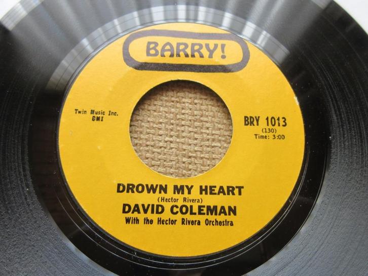 David Coleman Drown My Heart / My Foolish Heart Mint-, Cd's en Dvd's, Vinyl Singles, Zo goed als nieuw, Single, R&B en Soul, 7 inch