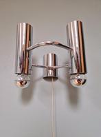Dubbele wandlamp in verchroomd metaal, G. Sciolari, 1970, Ophalen of Verzenden