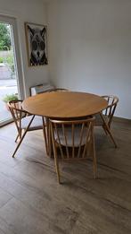 Table ronde en bois avec 4 chaises, Ophalen, Gebruikt, Rond, Vijf personen of meer