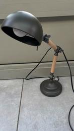 Bureaulamp grafietkleur grijs hout, Huis en Inrichting, Lampen | Tafellampen, Ophalen of Verzenden