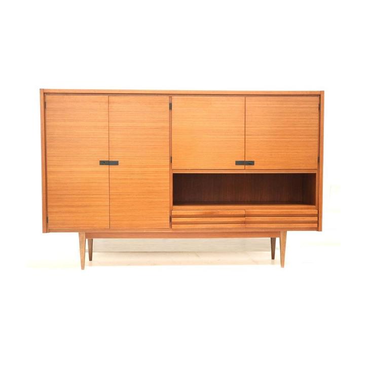 Groot vintage dressoir wandmeubel jaren '60 '70 teak retro, Huis en Inrichting, Kasten | Wandmeubels, Teakhout, Verzenden