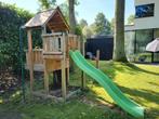 Speeltoren met glijbaan, tuimelrek en brandweerpaal, Kinderen en Baby's, Speelgoed | Buiten | Speeltoestellen, Ophalen, Gebruikt