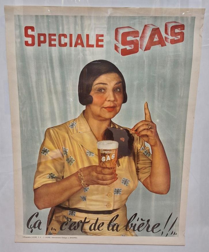 Affiche Bier Speciale SAS Ecluse Boortmeerbeek, Verzamelen, Merken en Reclamevoorwerpen, Gebruikt, Reclamebord, Ophalen of Verzenden