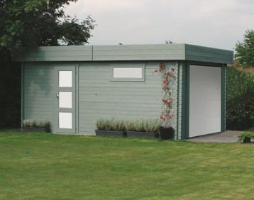 Abri de jardin, cabane en rondins, portail sectionnel modern, Envoi, Neuf