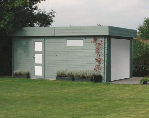 Tuinhuis-Blokhut garage modern sectionale poort (S8935): 358, Hobby en Vrije tijd, Overige Hobby en Vrije tijd, Nieuw, Verzenden