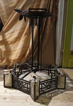 zeldzame Art Deco smeedijzeren kroonluchter DLG Edgard Brand, Huis en Inrichting, Lampen | Kroonluchters, Ophalen, Gebruikt