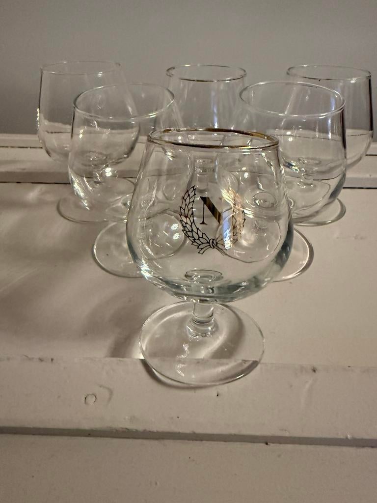 6 verres à cognac, Collections, Verres & Petits Verres, Comme neuf, Enlèvement ou Envoi
