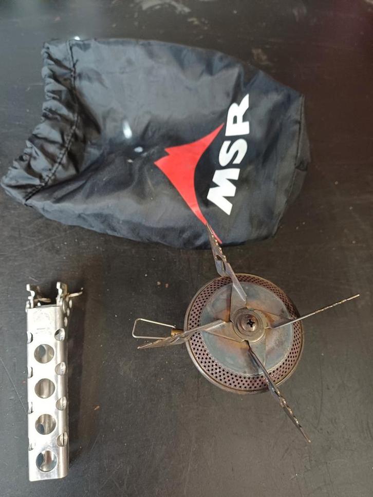 MSR campingaz camp stove met potten, Caravans en Kamperen, Kampeeraccessoires, Gebruikt, Ophalen