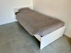 Lit IKEA VIHALS 90x200 + matelas + linge de lit — Comme neuf, 90 cm, Enlèvement, 200 cm, Blanc