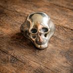 Verchroomde Skull Ring - 19 mm -, 18 tot 19, IJzer of Staal, Nieuw, Ophalen of Verzenden