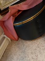 Zwarte opbergpoef, Huis en Inrichting, Ophalen, Gebruikt, Rond, Minder dan 50 cm