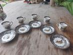 5 espressokoffie en schoteltjes/antiek/palissy/england, Ophalen of Verzenden