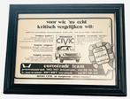 Oude reclameprint Honda Civic, Ophalen of Verzenden, Zo goed als nieuw, Auto's