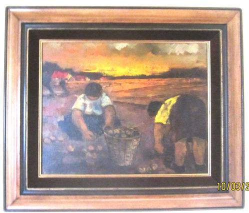 "Veldwerk" - Lea Vanderstraeten, Antiek en Kunst, Kunst | Schilderijen | Klassiek, Ophalen