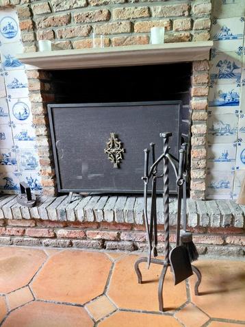 Haardscherm met -set, Enlèvement, Utilisé, Cheminée au bois
