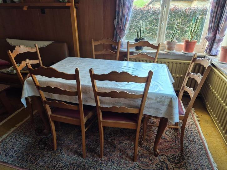 Vintage eetkamer (compleet) jaren 1960, Huis en Inrichting, Complete eetkamers, Gebruikt, 4 tot 6 stoelen, Ophalen