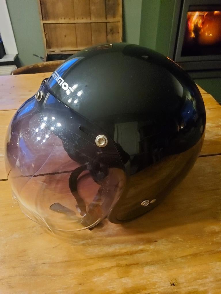 Helm large bubble scherm zeer goede staat, Fietsen en Brommers, Brommerhelmen, Ophalen, Large