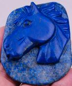 Hand gesneden 158 ct Lapis Lazuli 'paardekop' 57x45mm, Envoi
