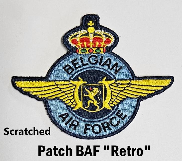 Retro badge - belgian air force, Verzamelen, Luchtvaart en Vliegtuigspotten, Nieuw, Patch, Badge of Embleem, Ophalen of Verzenden