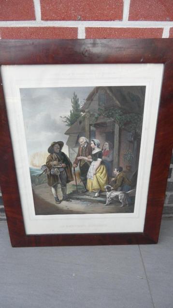Kleurlitho "Le Marchand" 1843 beschikbaar voor biedingen