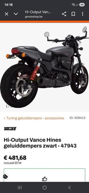 Gezocht Vance & Hines of s&s demper voor harley Davidson  beschikbaar voor biedingen