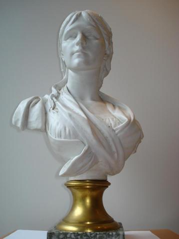 Polydore COMEIN 1848-1907 Buste en porcelaine, ART NOUVEAU