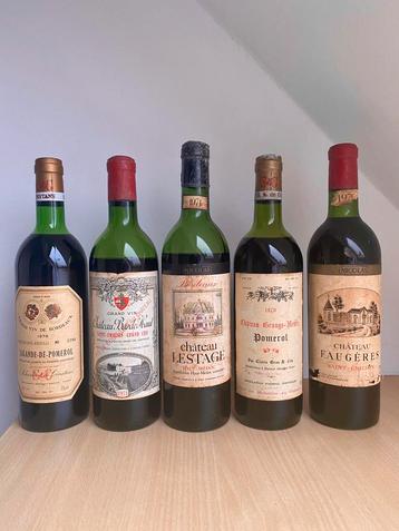 Bordeaux 5 flessen oude st Emilion, Pomerol, Medoc (NL) disponible aux enchères