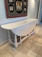 wit gelakte ovale tafel, inklapbaar, tot 8 personen, 200x150, Huis en Inrichting, Tafels | Eettafels, Ophalen, 100 tot 150 cm