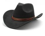 Cowboyhoed Zwart Met Bruin Lederen band (Nieuw), Kleding | Heren, Hoeden en Petten, Ophalen of Verzenden, Nieuw, Hoed
