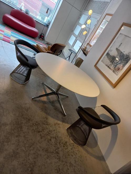 warren platner wire chairs * tafel chrome base florence, Huis en Inrichting, Keuken | Keukenelementen, Nieuw, 200 cm of meer, 200 cm of meer