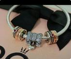 Bracelet coeur i fini + 3 charmes Pandora, Verzenden, Nieuw, Zilver, Pandora