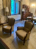 Duo van kleine vintage fauteuils, Ophalen, Hout, Gebruikt, 75 tot 100 cm