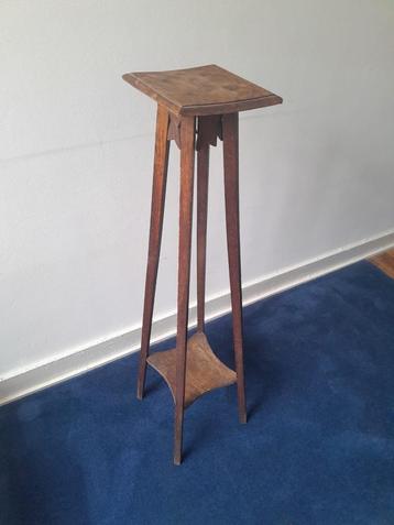 Table à plantes en bois / Petite table / Support à fleurs, 75 cm ou plus, Art Déco rustiek, Enlèvement ou Envoi, Carré